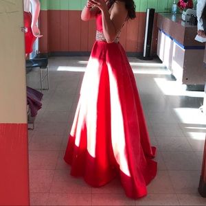 Camille La Vie Elegant Red Ballgown Dress